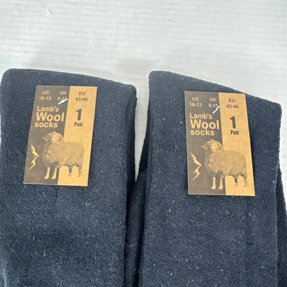 Lamb's Wool Blend Socks NEW Men's US 10-13 Lot of 2 Blue Calf Length 1397